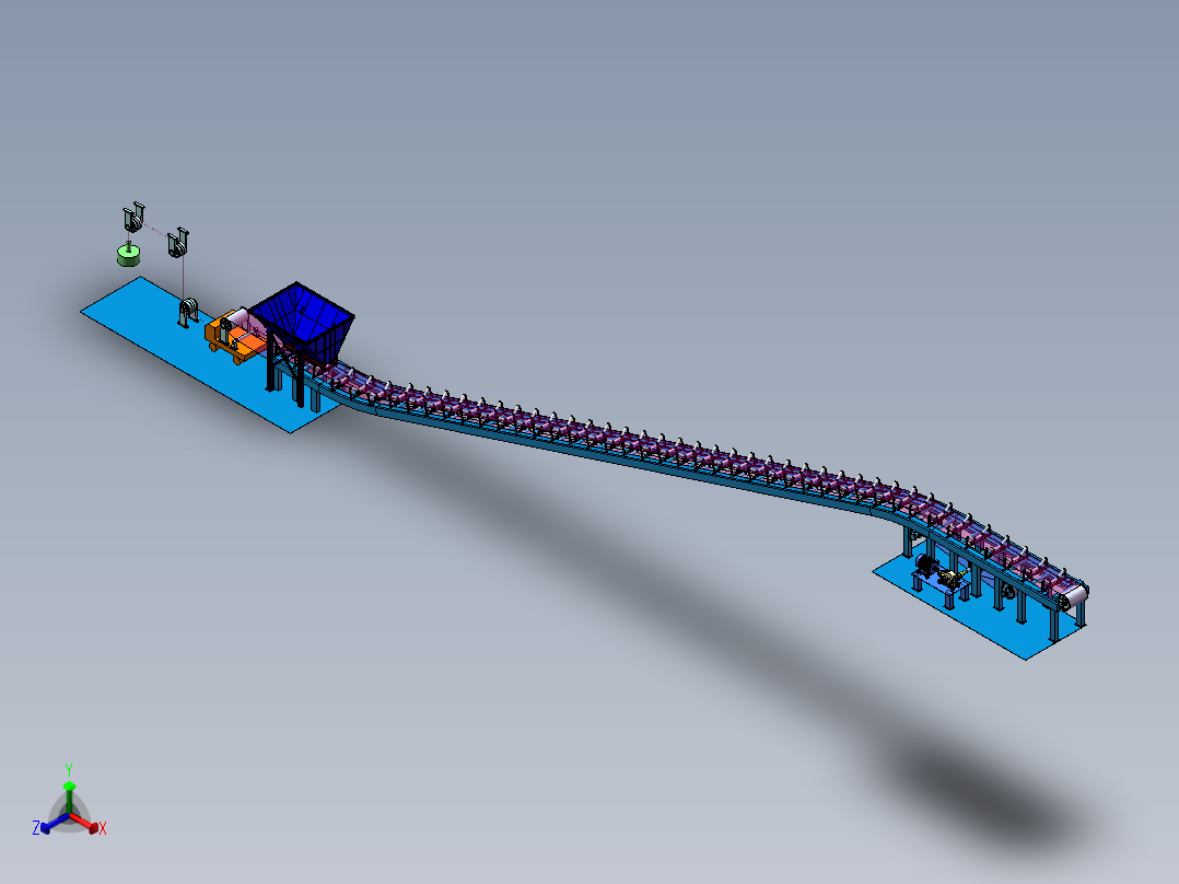 皮带运输机正等轴测图