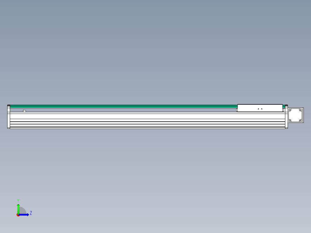 东锦同步带传动-直线滑台模组DH270B-C-L150-S1250-BL-P750W-C3左视图