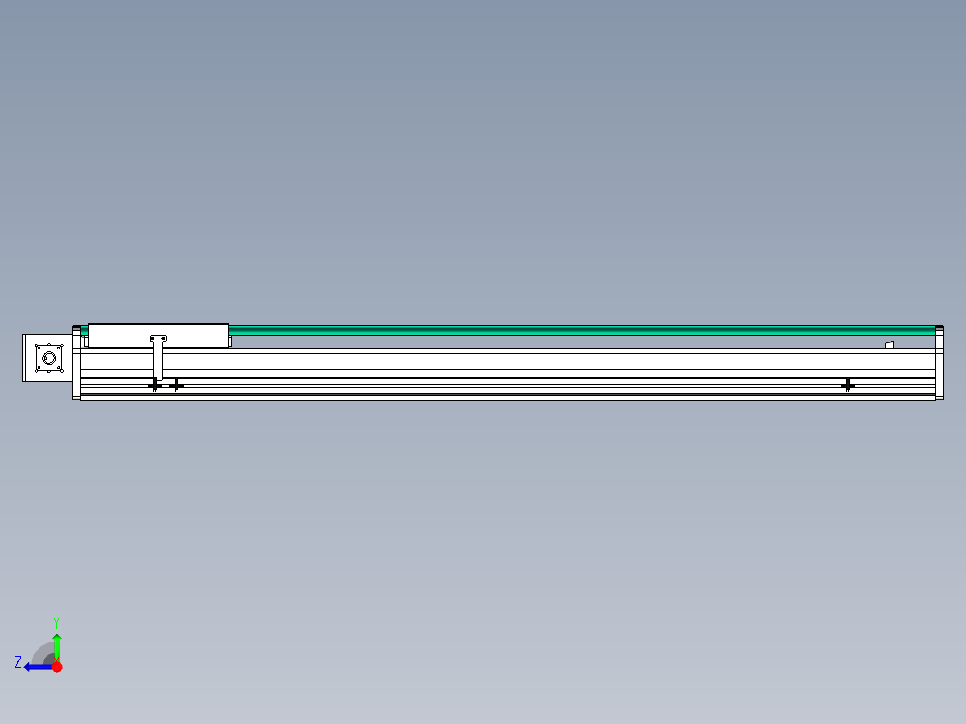 东锦同步带传动-直线滑台模组DH270B-C-L150-S1250-BL-P750W-C3右视图