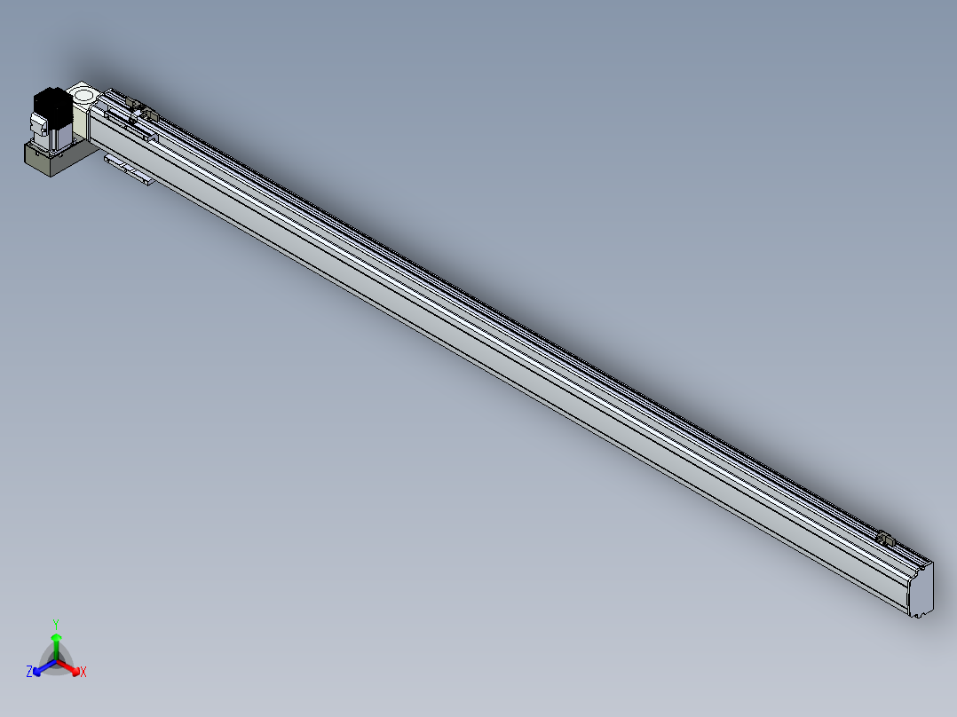 同步带滑台-半封闭B10H-L45-S1850-LU-P40-D3正等轴测图