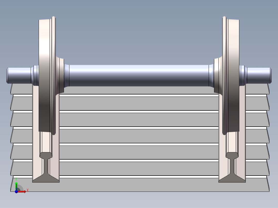 火车轨道前视图