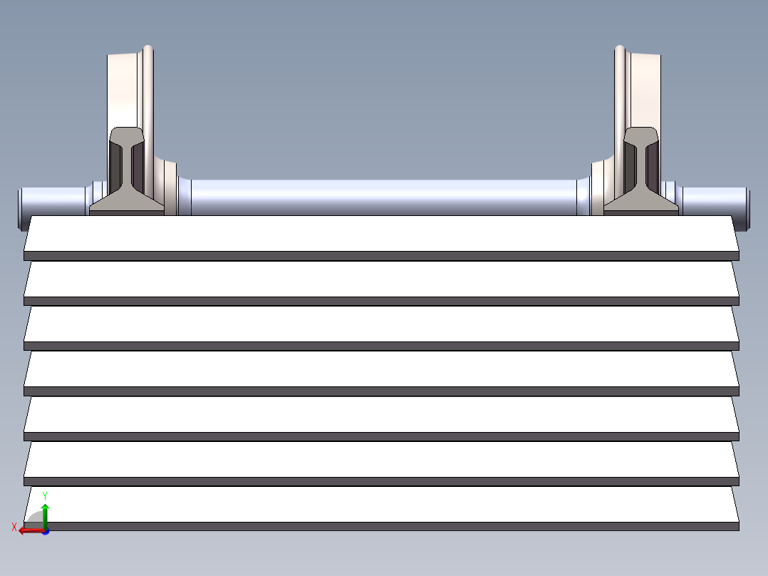 火车轨道后视图
