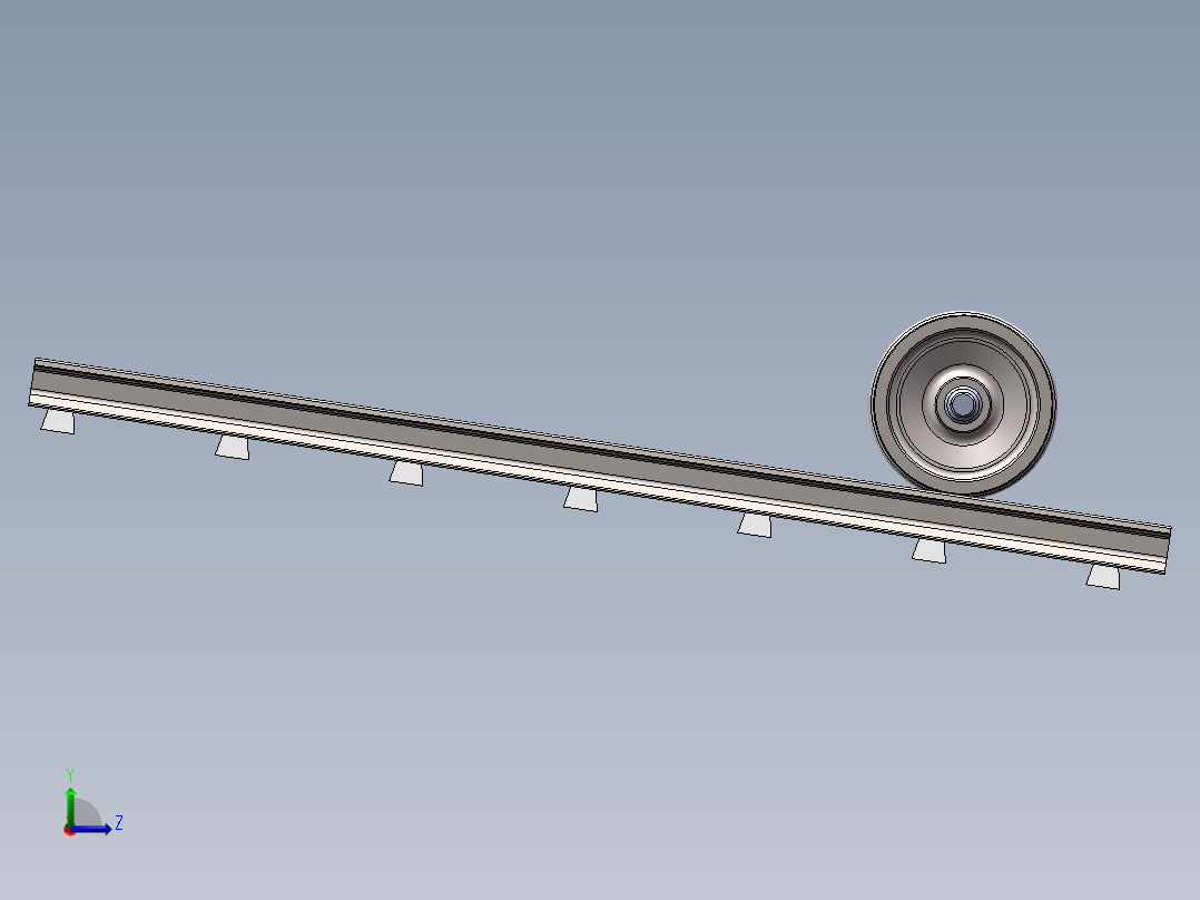 火车轨道左视图