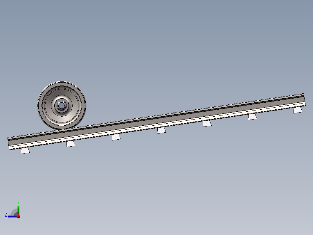 火车轨道右视图