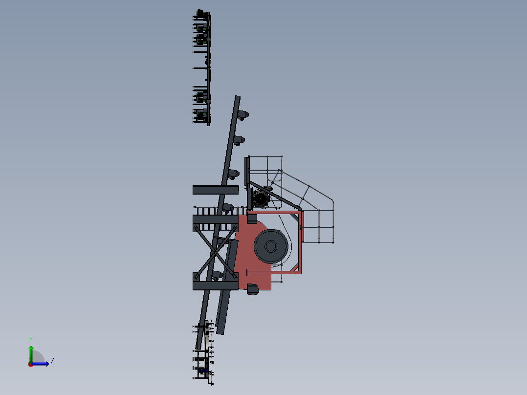 砂石筛选上料传料自动生产线设计sw17可编辑左视图