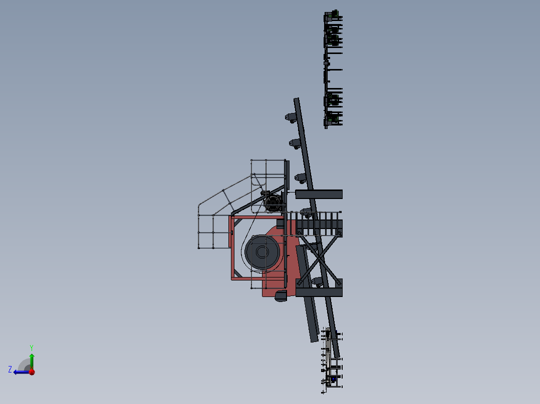 砂石筛选上料传料自动生产线设计sw17可编辑右视图