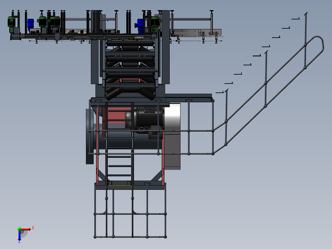 砂石筛选上料传料自动生产线设计sw17可编辑俯视图