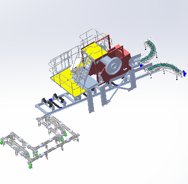 砂石筛选上料传料自动生产线设计sw17可编辑
