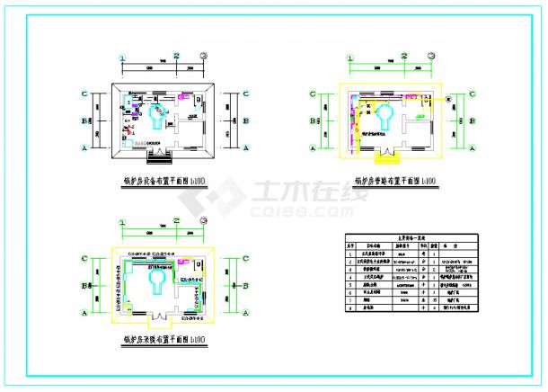 常压热水锅炉全套施工图（共3张图）