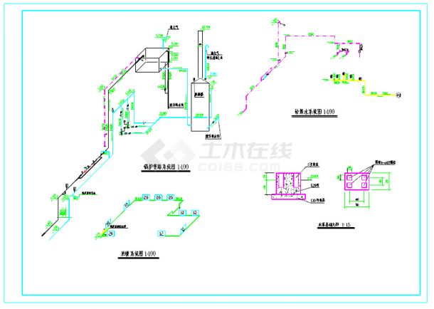 常压热水锅炉全套施工图（共3张图）