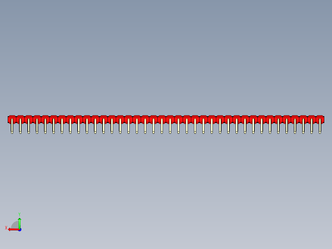 彩色公排针 100mil 2.54mm 系列-DS1022_red_1x38p_100mil_TypeD_rev1.0后视图