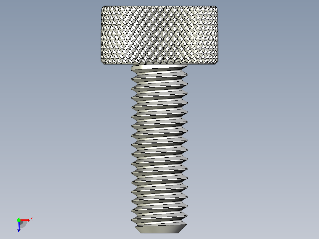 开槽滚花螺钉-M6 x 18mm俯视图