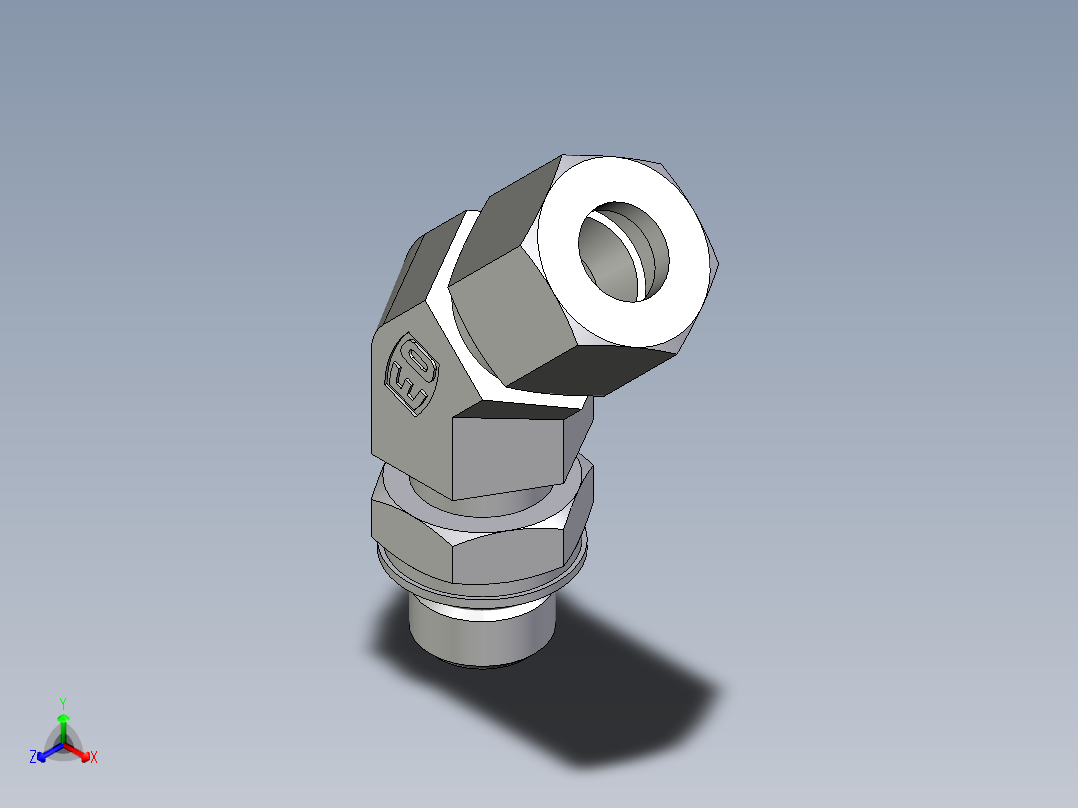 卡套式工业通用硬管接头EO_Adjustable_locknut_45_deg_elbow_VEE10ZLMORCF