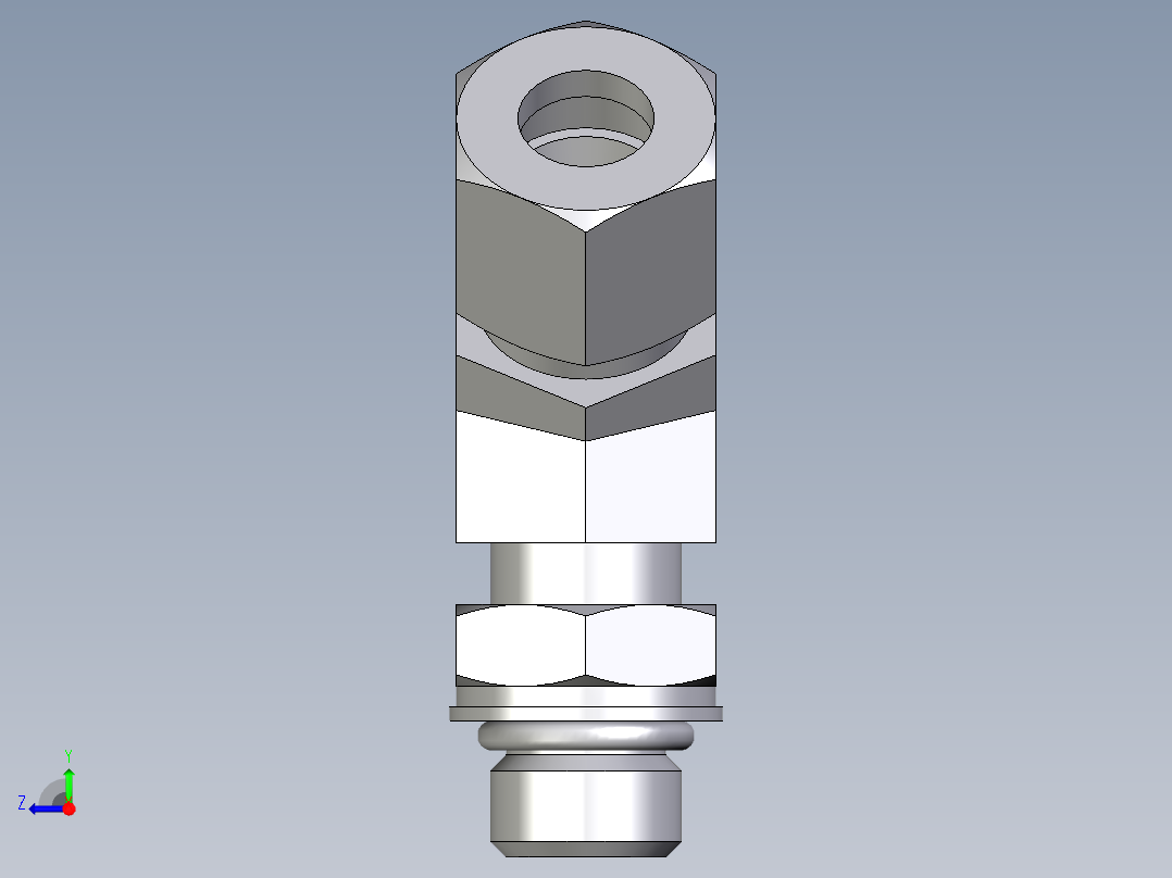 卡套式工业通用硬管接头EO_Adjustable_locknut_45_deg_elbow_VEE10ZLMORCF右视图