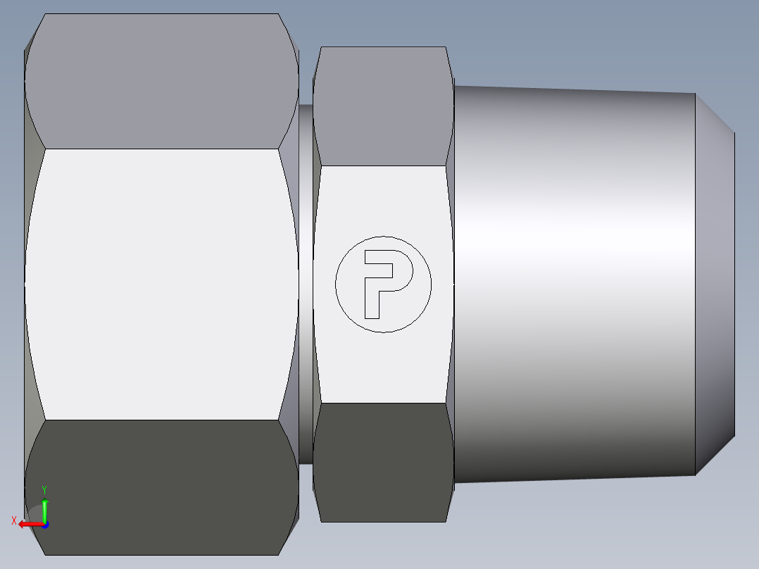 卡套式工业通用硬管接头EO_Swivel_connector_EGE28L1NPTCF后视图