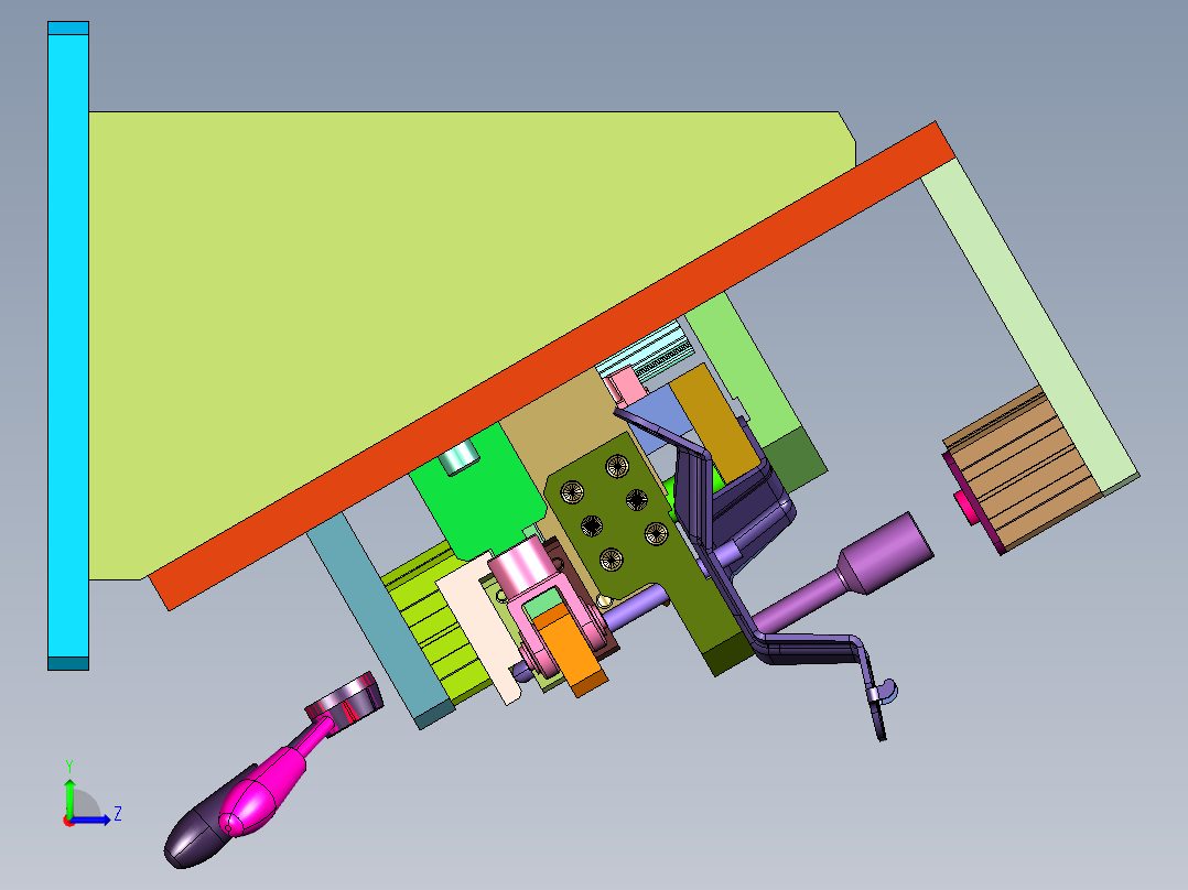 卡车门锁拉扣焊接工装左视图
