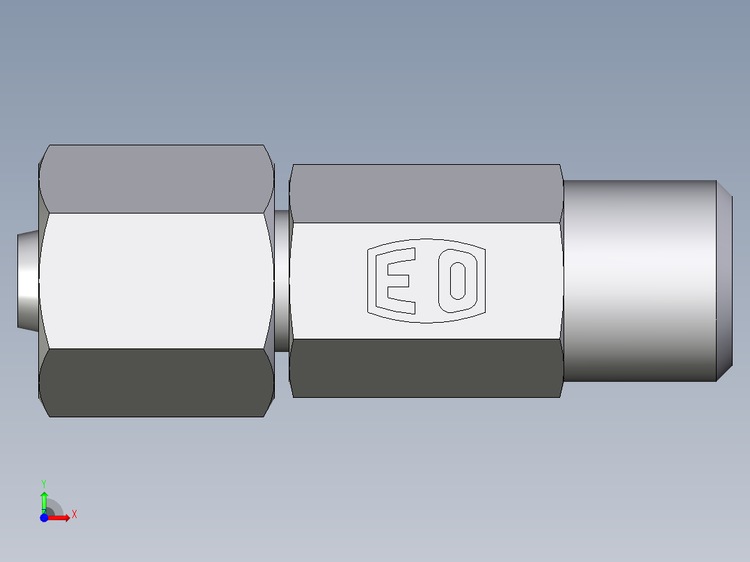 卡套式工业通用硬管接头EO_Distance_piece_adapter_DA06LOMDCF前视图