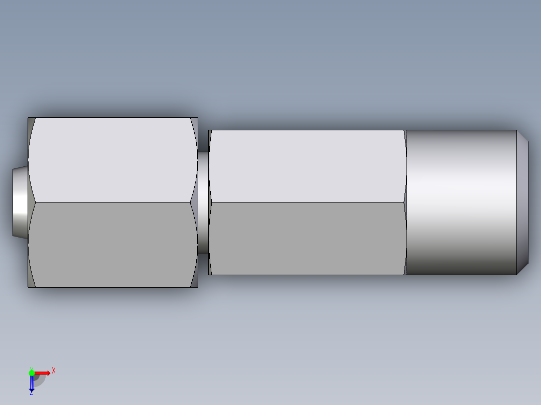 卡套式工业通用硬管接头EO_Distance_piece_adapter_DA06LOMDCF俯视图