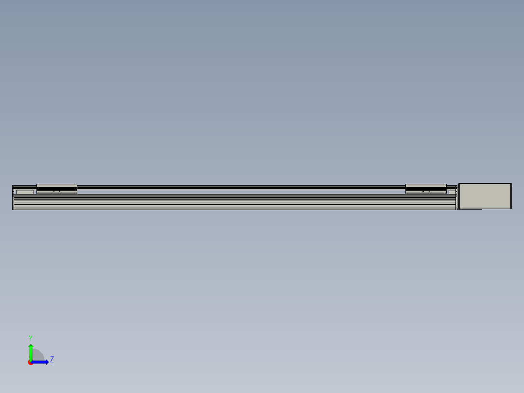 直线模组LHB17-L40-S1350-BL设计图纸左视图