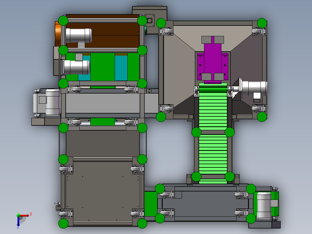 全自动胡萝卜加工切片机俯视图