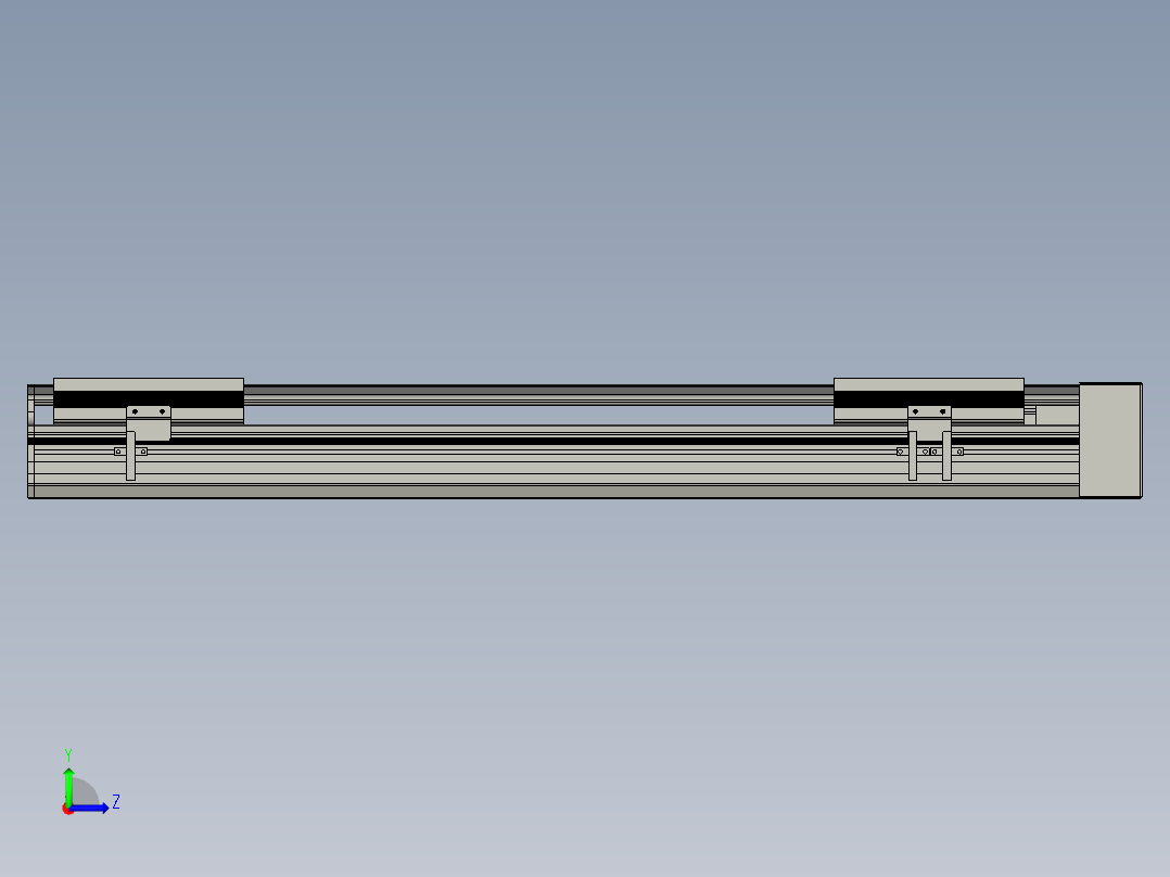 直线模组LHA170-S600-L设计图纸左视图