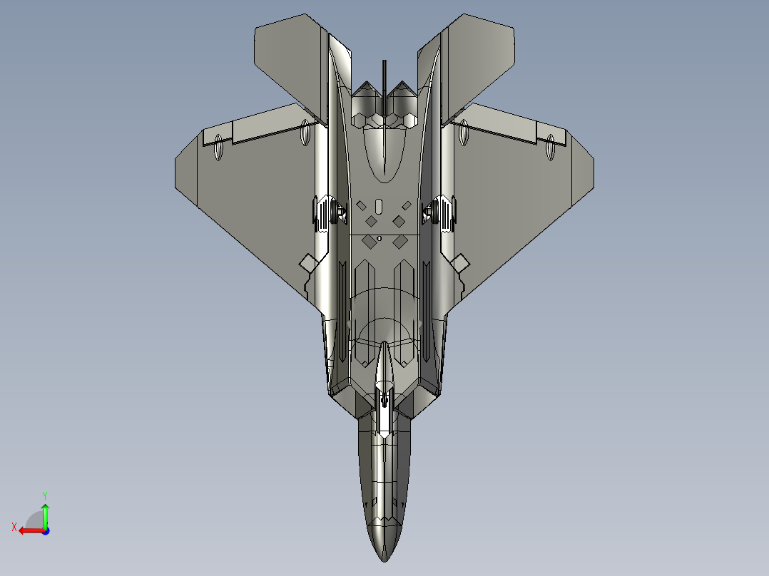 F-22型猛禽战斗机后视图