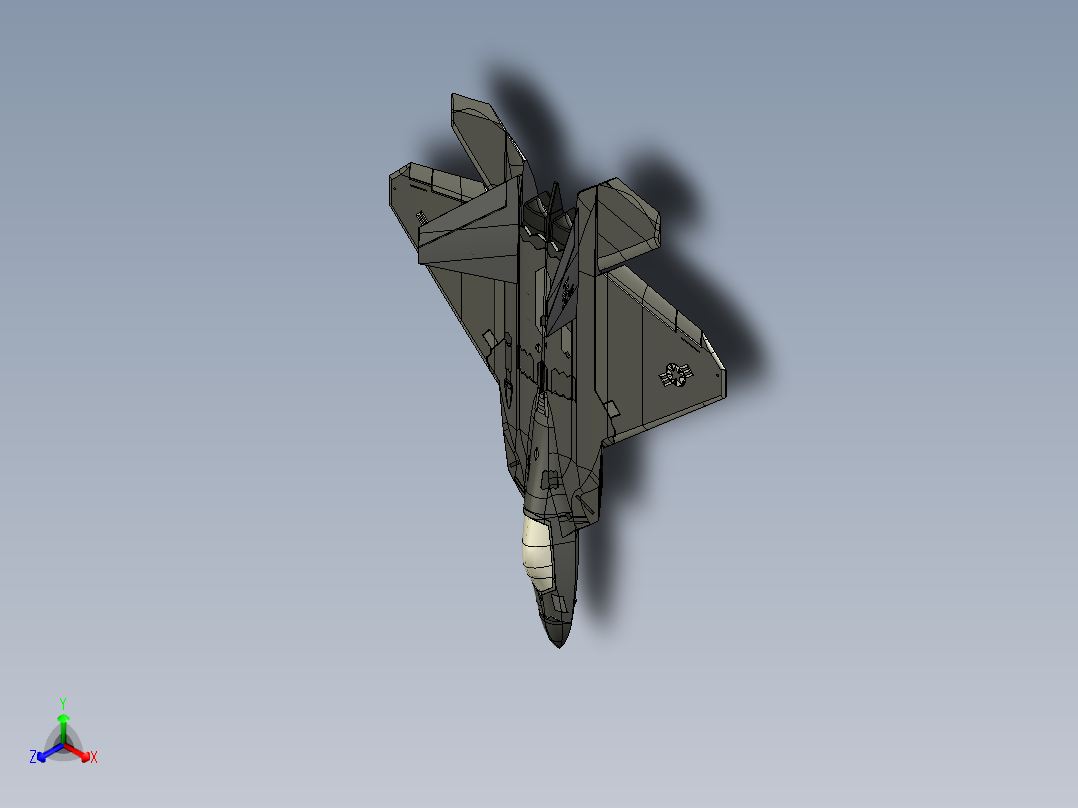 F-22型猛禽战斗机正等轴测图