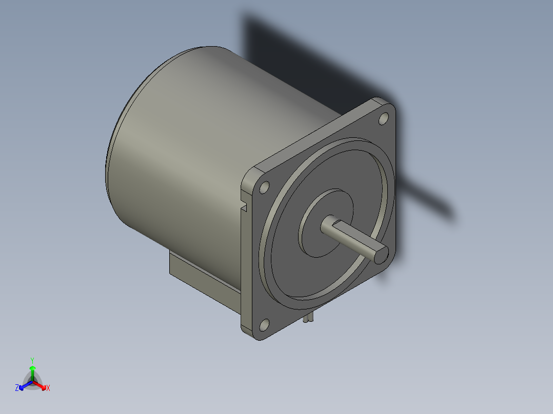 M8MX40S2YS微型齿轮调速马达正等轴测图