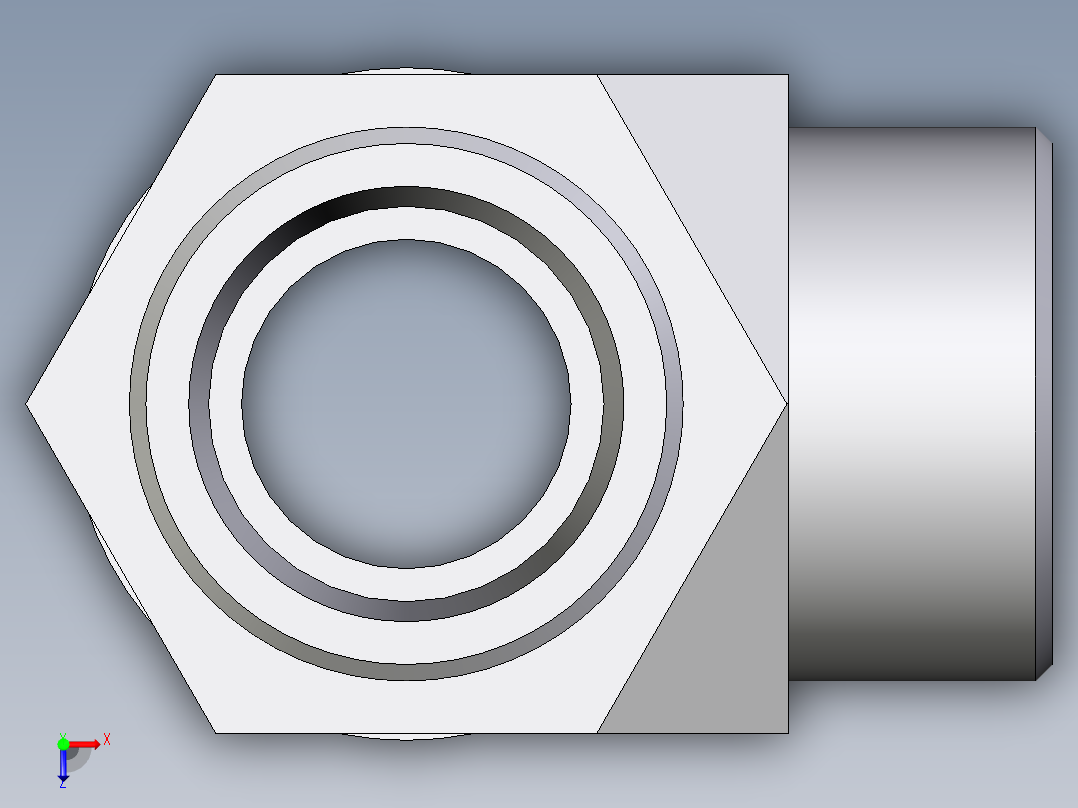 卡套式工业通用硬管接头EO_Adjustable_locknut_run_tee_LEE30SMOROMDCF俯视图