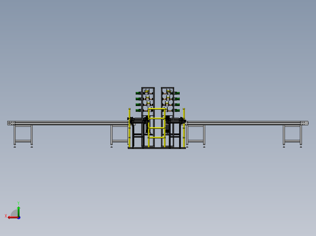 纺织生产绕线生产线后视图