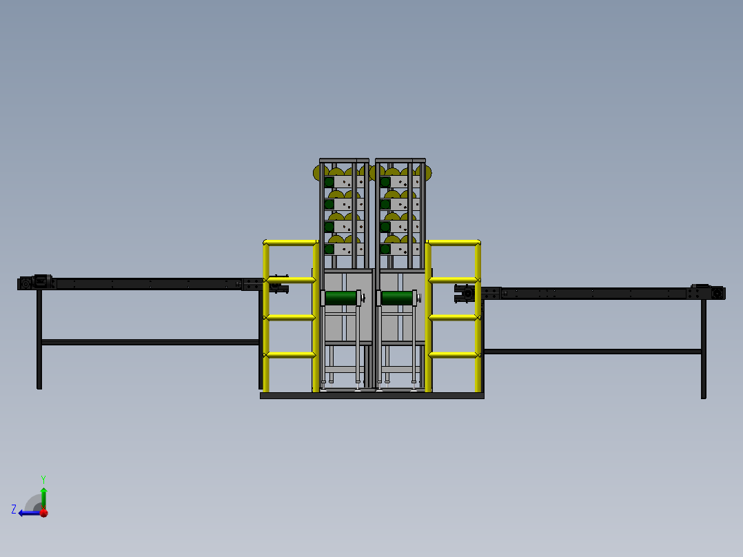 纺织生产绕线生产线右视图