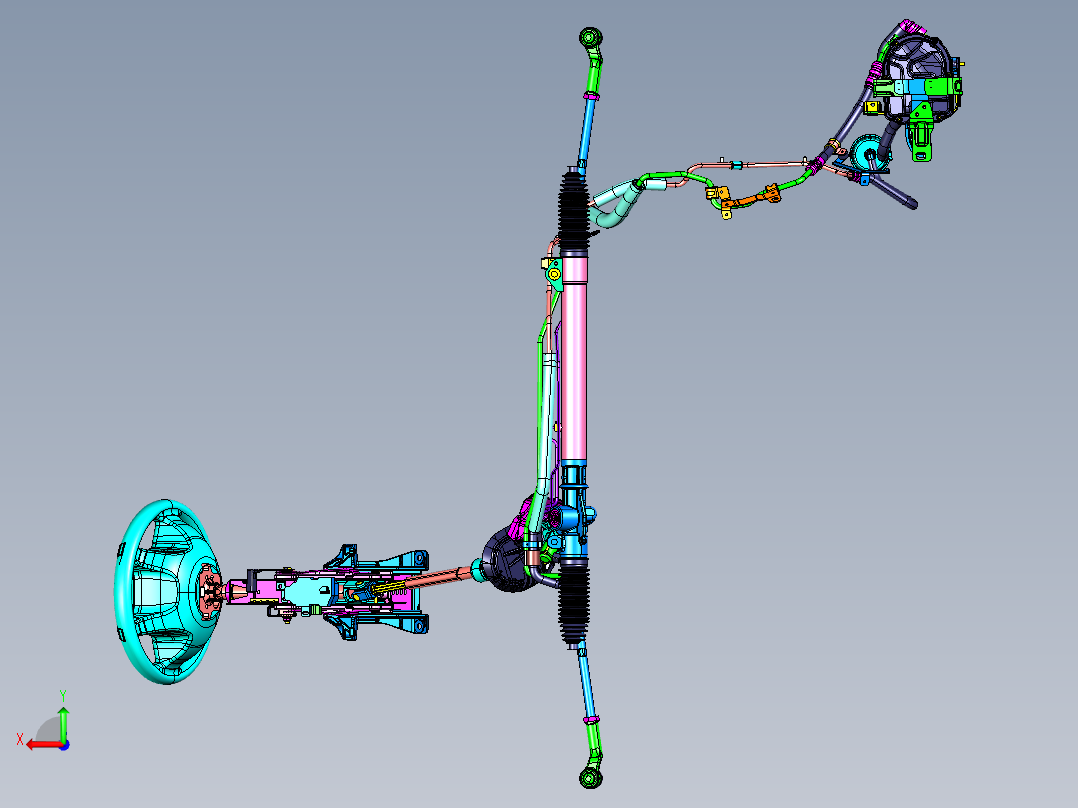 汽车电动液压转向系统三维图873406==80后视图