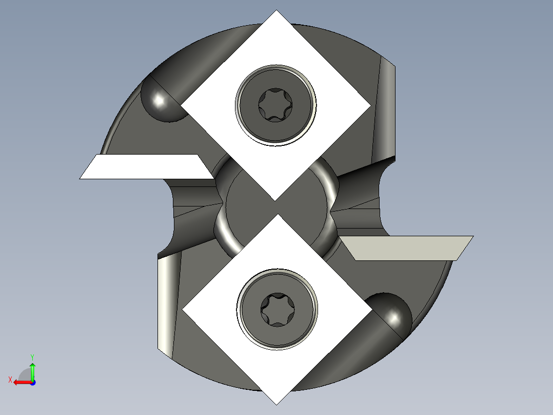 1 - 38“ 四插式铣刨槽堆焊钻头后视图