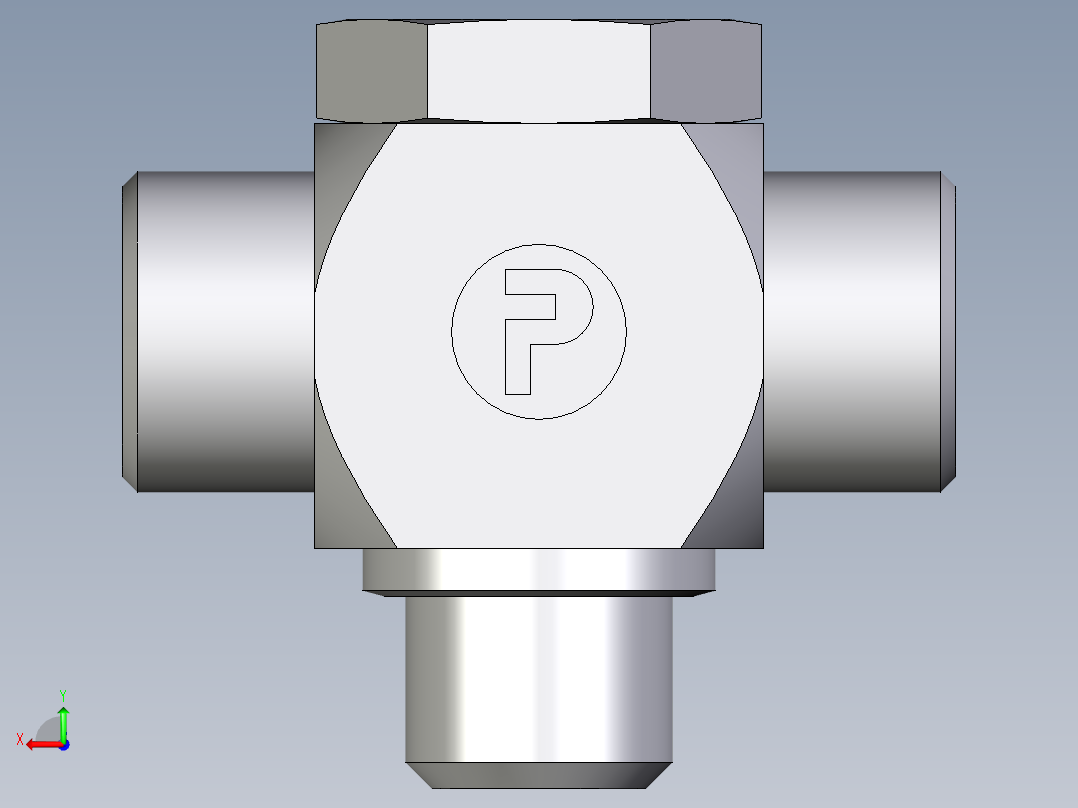 卡套式工业通用硬管接头EO_High_pressure_banjo_tee_TH12SROMD71后视图