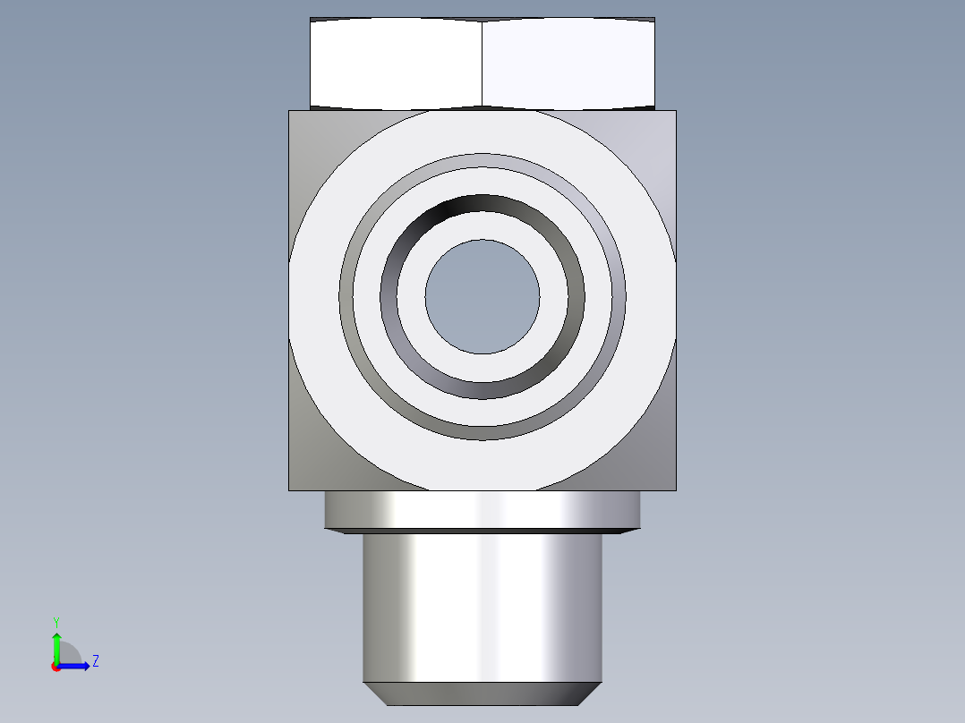 卡套式工业通用硬管接头EO_High_pressure_banjo_tee_TH12SROMD71左视图