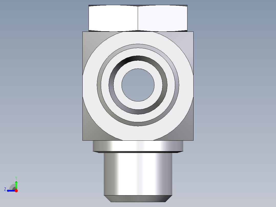 卡套式工业通用硬管接头EO_High_pressure_banjo_tee_TH12SROMD71右视图