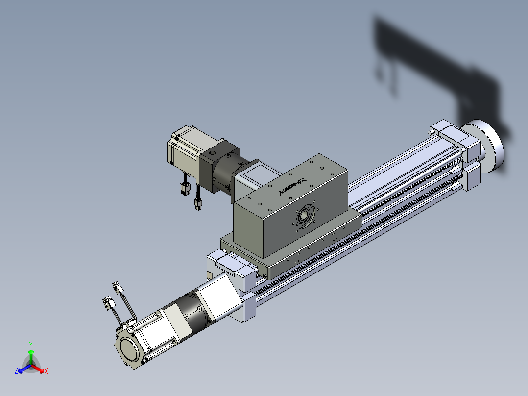 威洛博直线电机模组EB8ZR-L200-S300-RZP75B5K-ZP755K-MS3正等轴测图