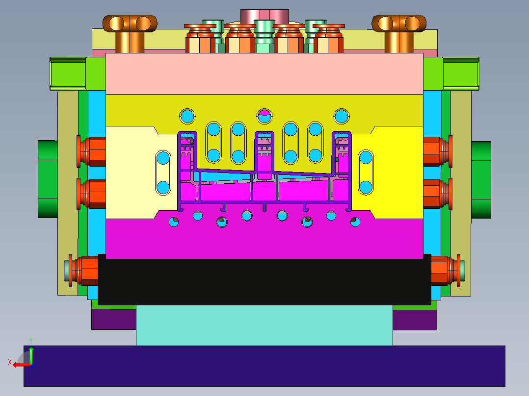 塑钢型材生产挤出模具后视图