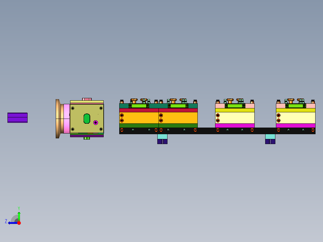 塑钢型材生产挤出模具右视图