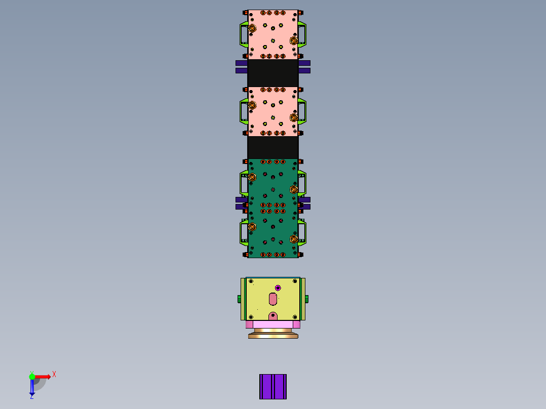 塑钢型材生产挤出模具俯视图