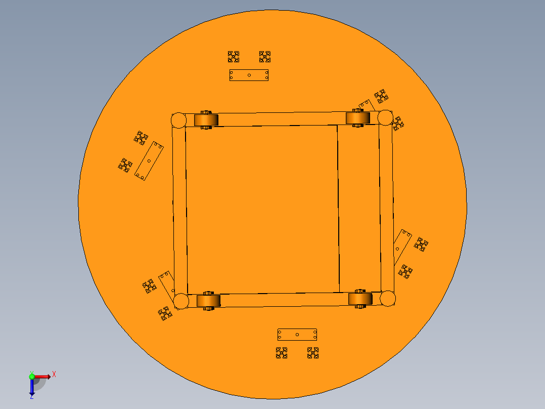 快速点胶机设备俯视图