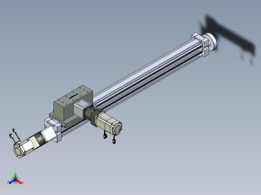 威洛博直线电机模组EB8ZR-L200-S900-LZP75B5K-ZP755K-MS3正等轴测图