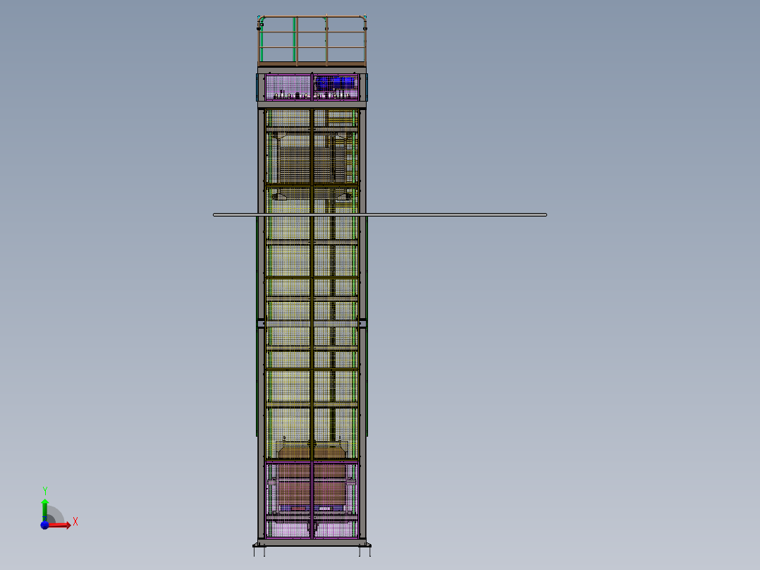 工厂垂直提升机sw14可编辑前视图