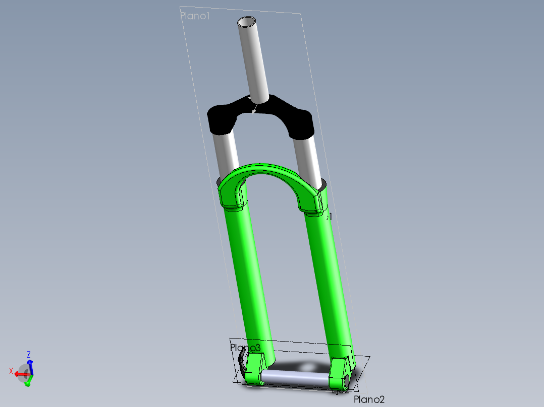 solidworks 4X 避震<span style='color: red'>前叉</span>设计