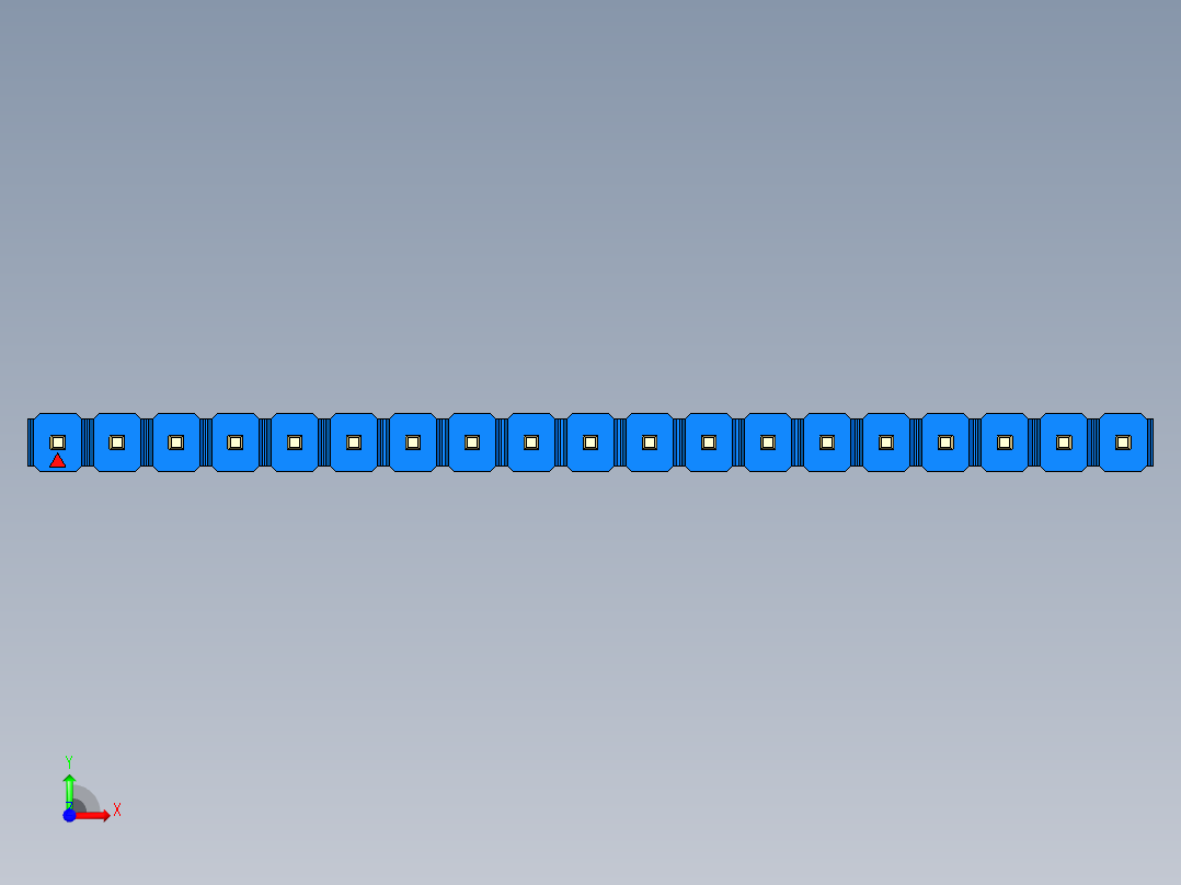 彩色公头100mil（2.54mm）系列-DS1021_blue_1x19p_100mil_Type1_rev1.0前视图