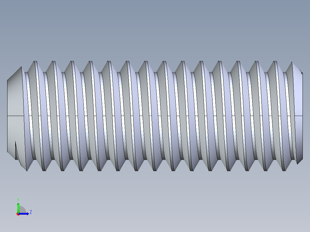 UNC 平头紧定螺钉-UNC SET SCREW 0.375 x1.000.STEP左视图