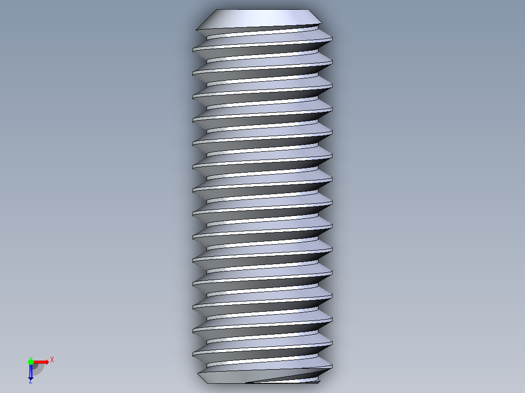 UNC 平头紧定螺钉-UNC SET SCREW 0.375 x1.000.STEP俯视图