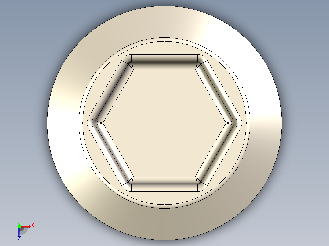 紧固件-IGES 0.3125 Allen Screw俯视图