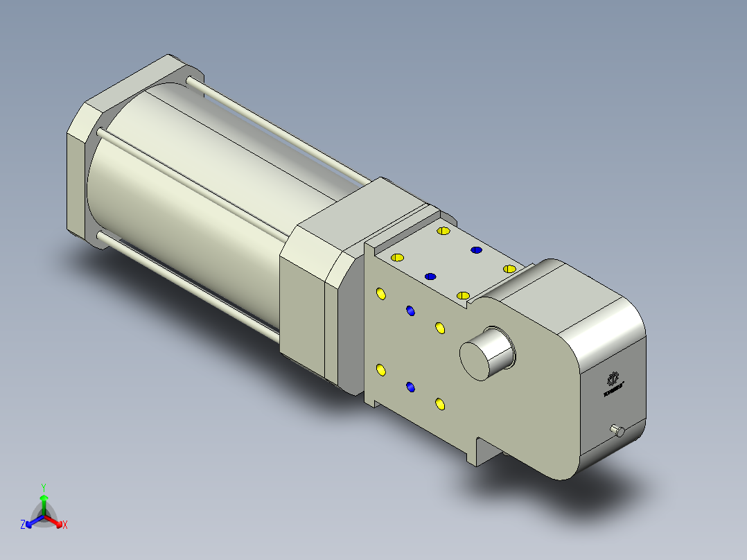 德克斯TUNKERS气缸数模KS_160_2_A00_T12_135GRAD正等轴测图