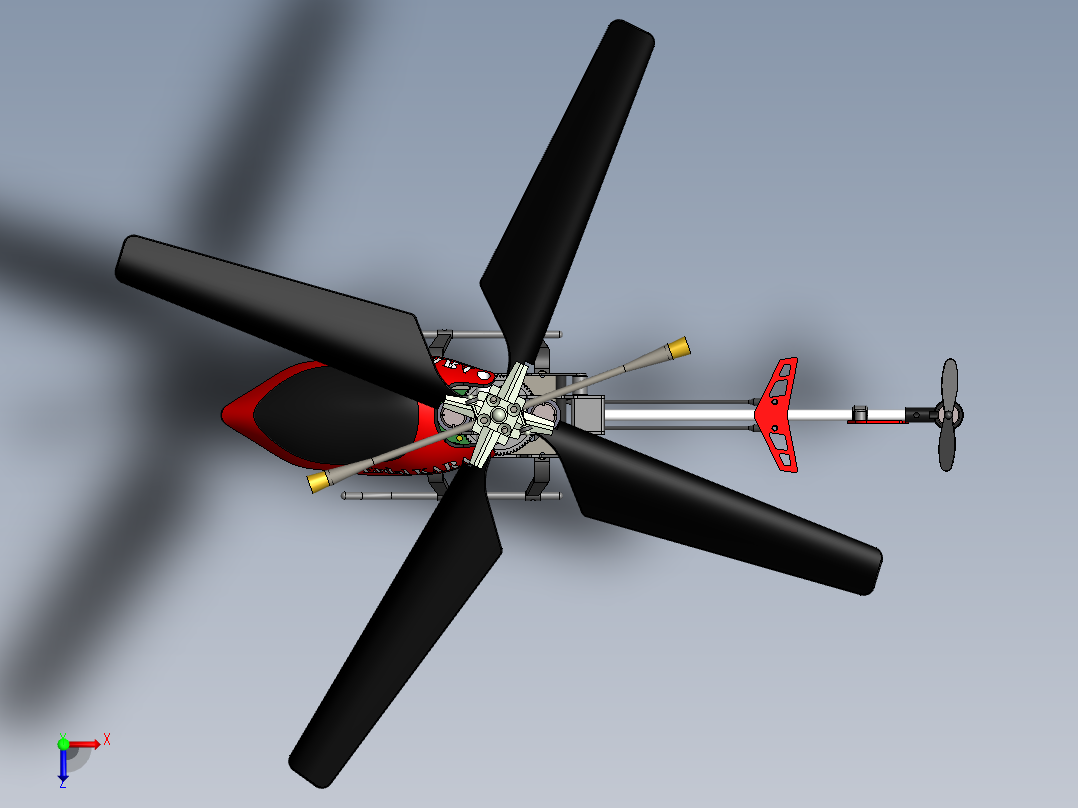 直升飞机 飞机模型设计 (61)俯视图